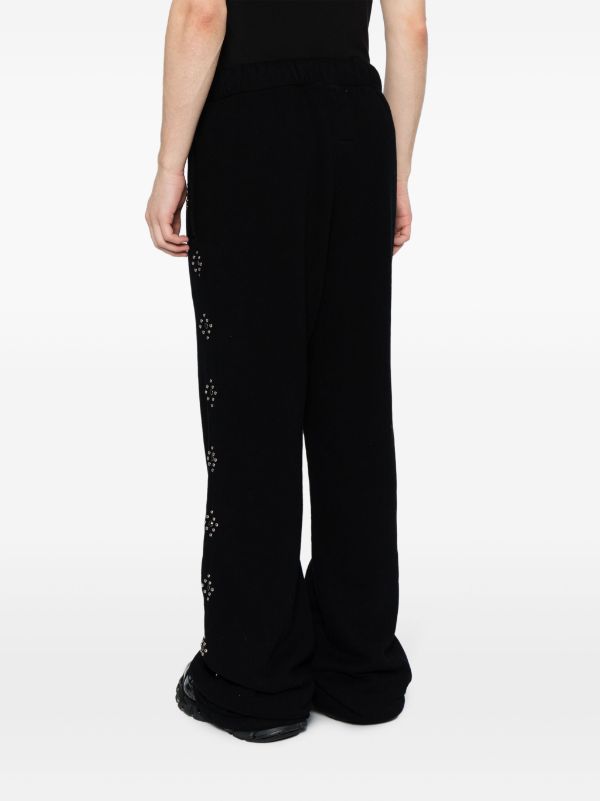 COUT DE LA LIBERTE Alan Fleece Sherpa Flare Joggers Paisley Stud&Stone Black