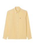LACOSTE Regular Fit Linen Shirt Jaune