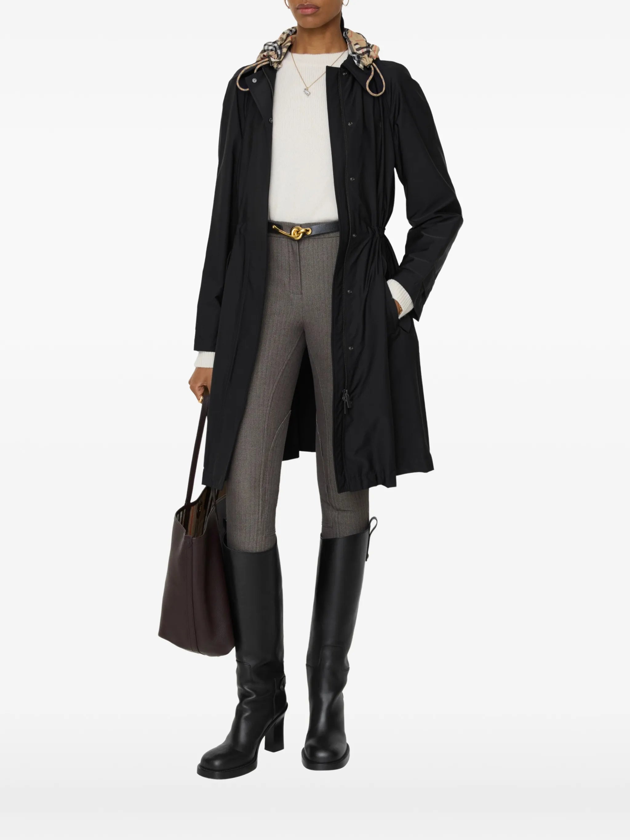BURBERRY WOMEN Newbury Hooded Parka Black