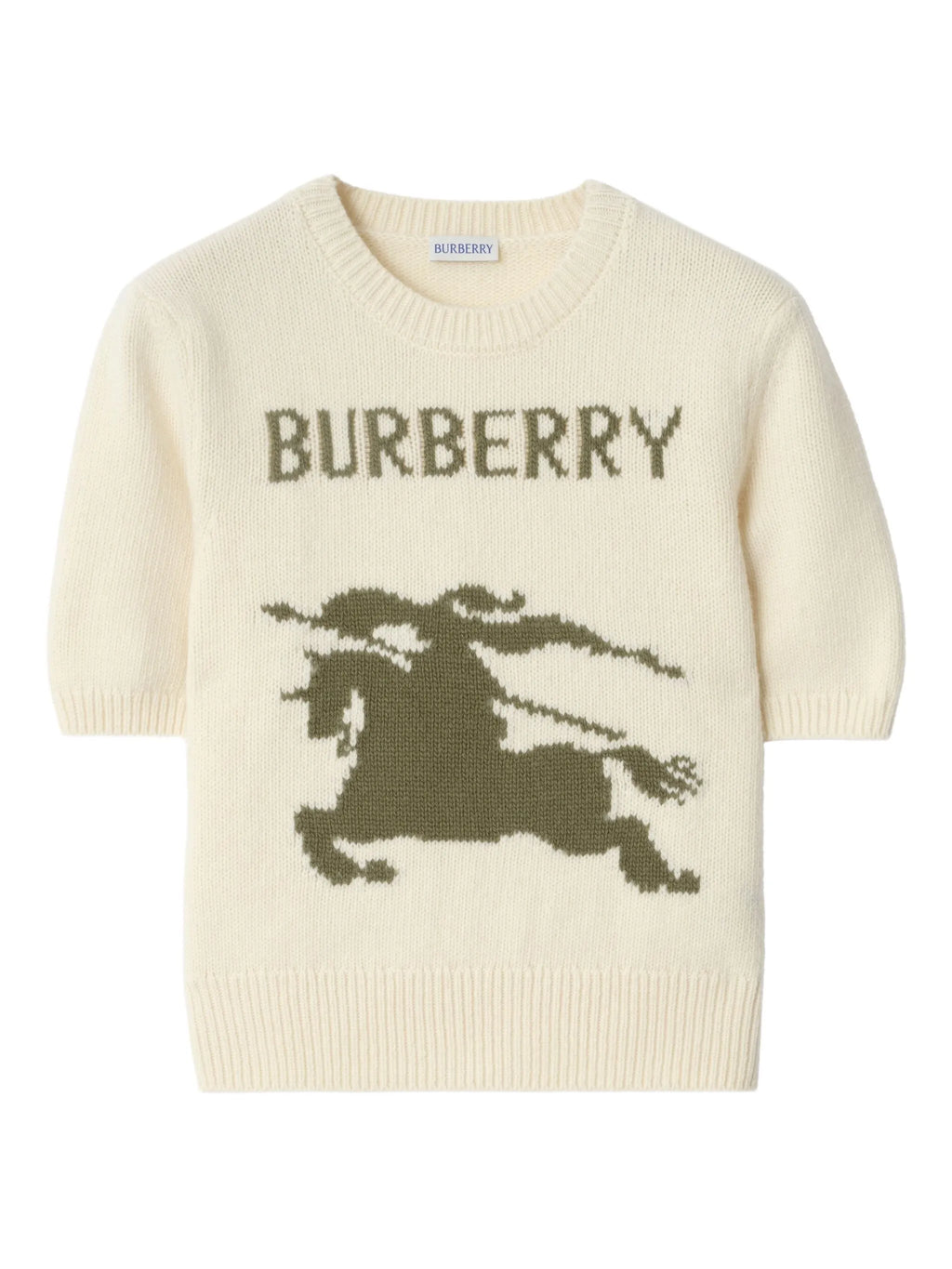 BURBERRY WOMEN EKD Wool Cashmere Top Ceramic White