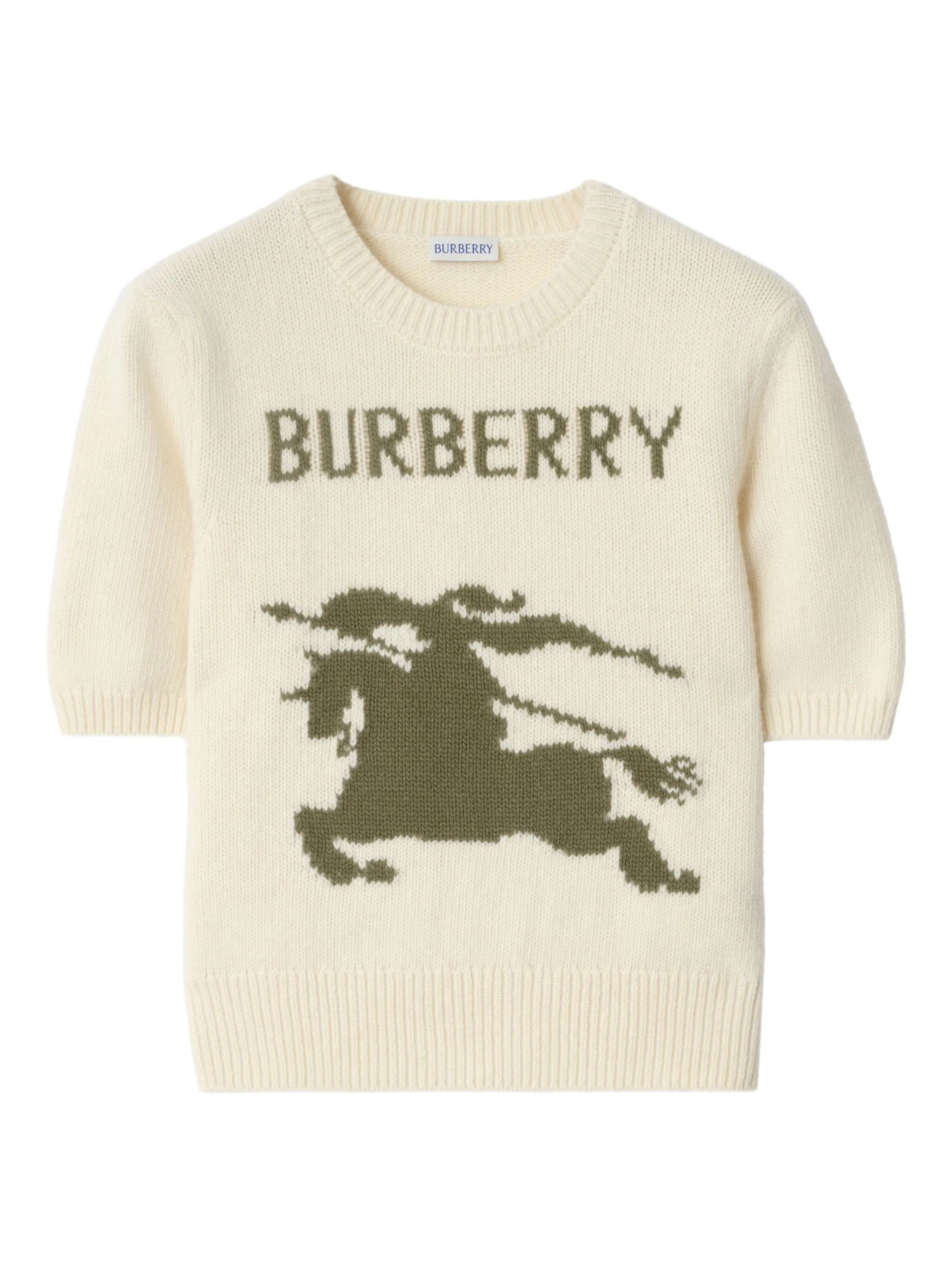 BURBERRY WOMEN EKD Wool Cashmere Top Ceramic White