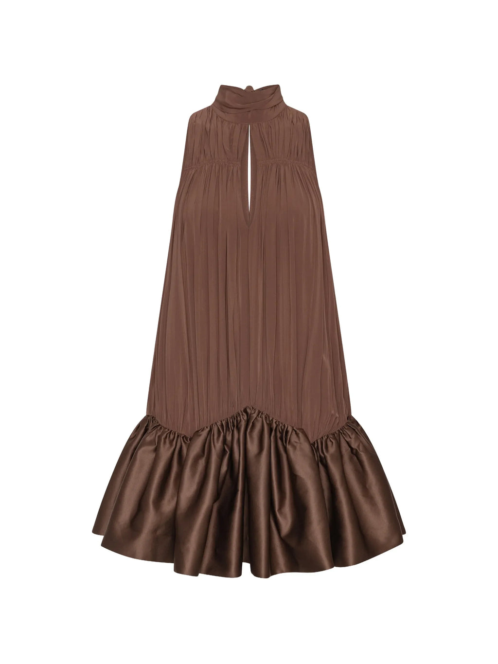 ROTATE BIRGER CHRISTENSEN WOMEN Gathered Mini Dress Dark Brown