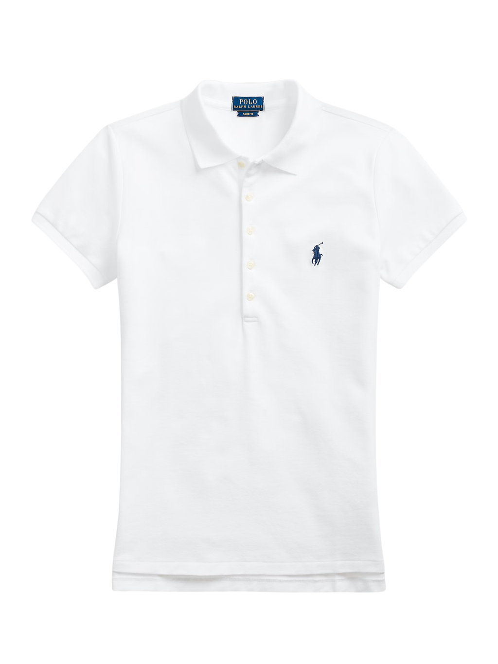 RALPH LAUREN WOMEN Slim Fit Stretch Polo Shirt White