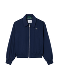 LACOSTE WOMEN Double Collar Stretch Gabardine Jacket Midnight Blue