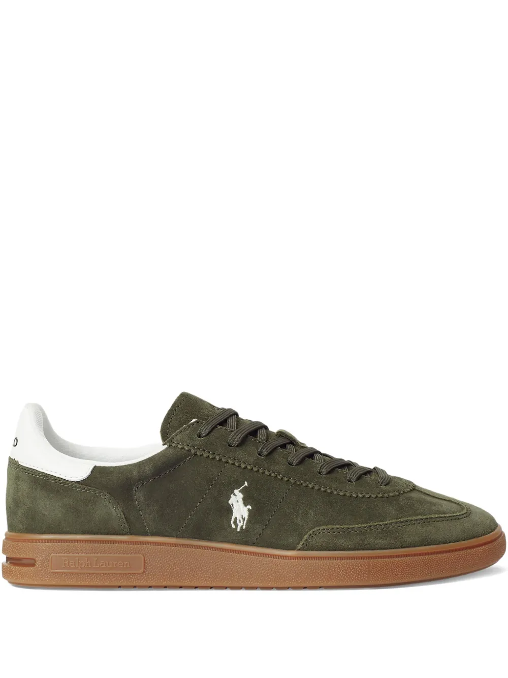RALPH LAUREN Bedford Suede Sneaker Armadillo/Deckwash White