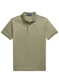 RALPH LAUREN Custom Slim Fit Soft Cotton Polo Shirt Light Green Heather