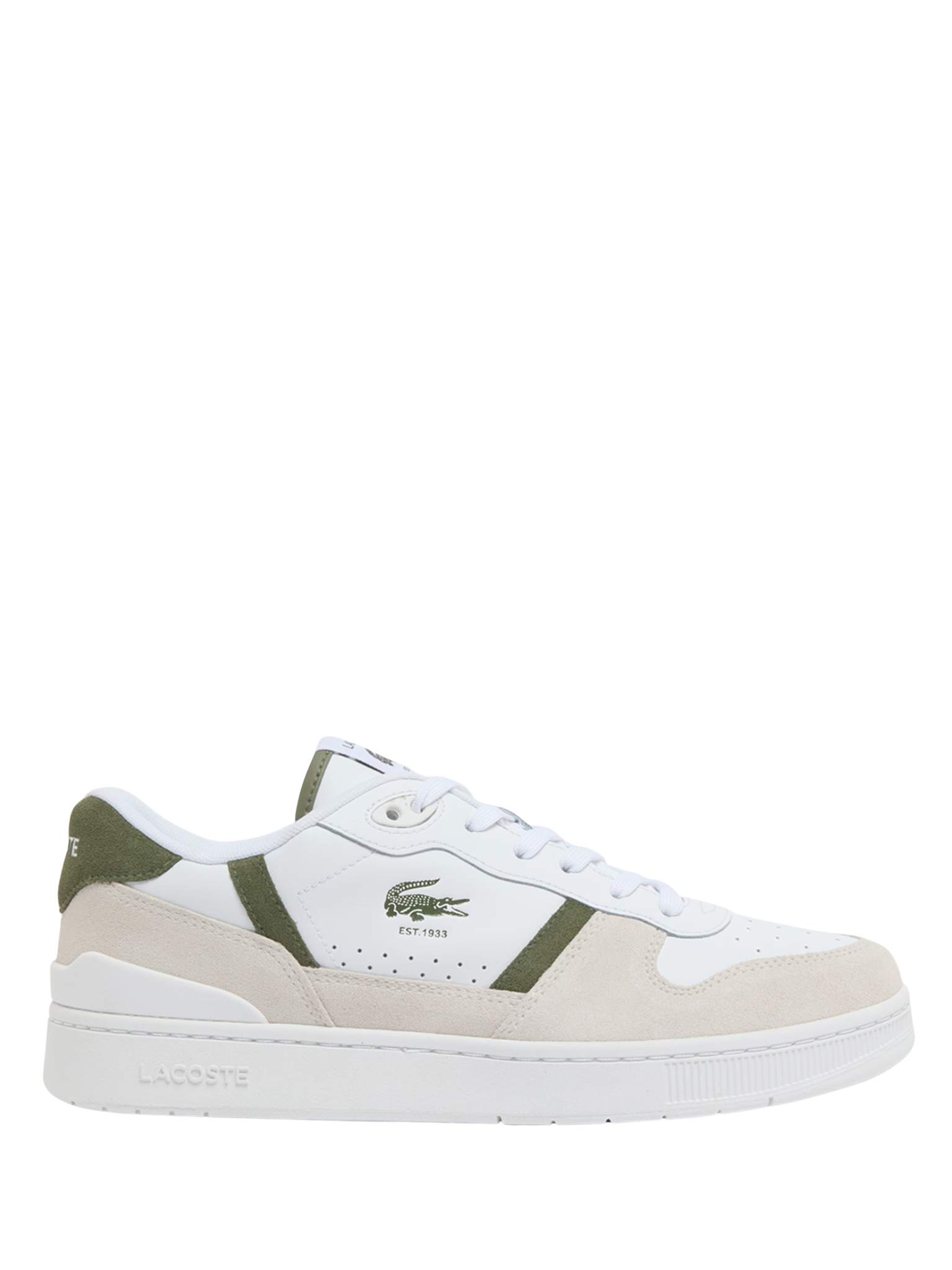 LACOSTE T-Clip Set Leather Sneakers White/Khaki