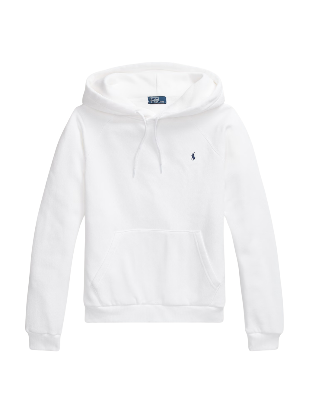 RALPH LAUREN WOMEN Shrunken Fit Fleece Hoodie White