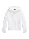 RALPH LAUREN WOMEN Shrunken Fit Fleece Hoodie White