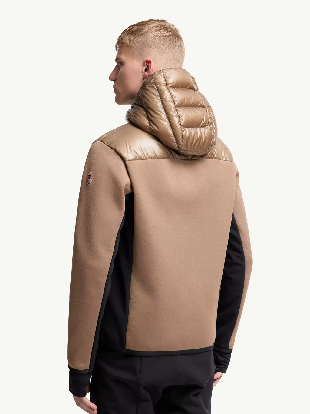 MONCLER GRENOBLE Padded Zip-Up Hoodie Beige