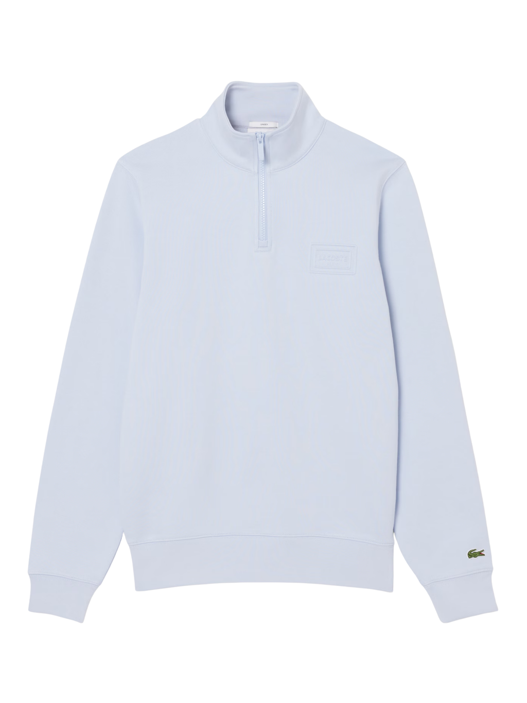LACOSTE High Neck Embossed Zipped Sweatshirt Light Blue