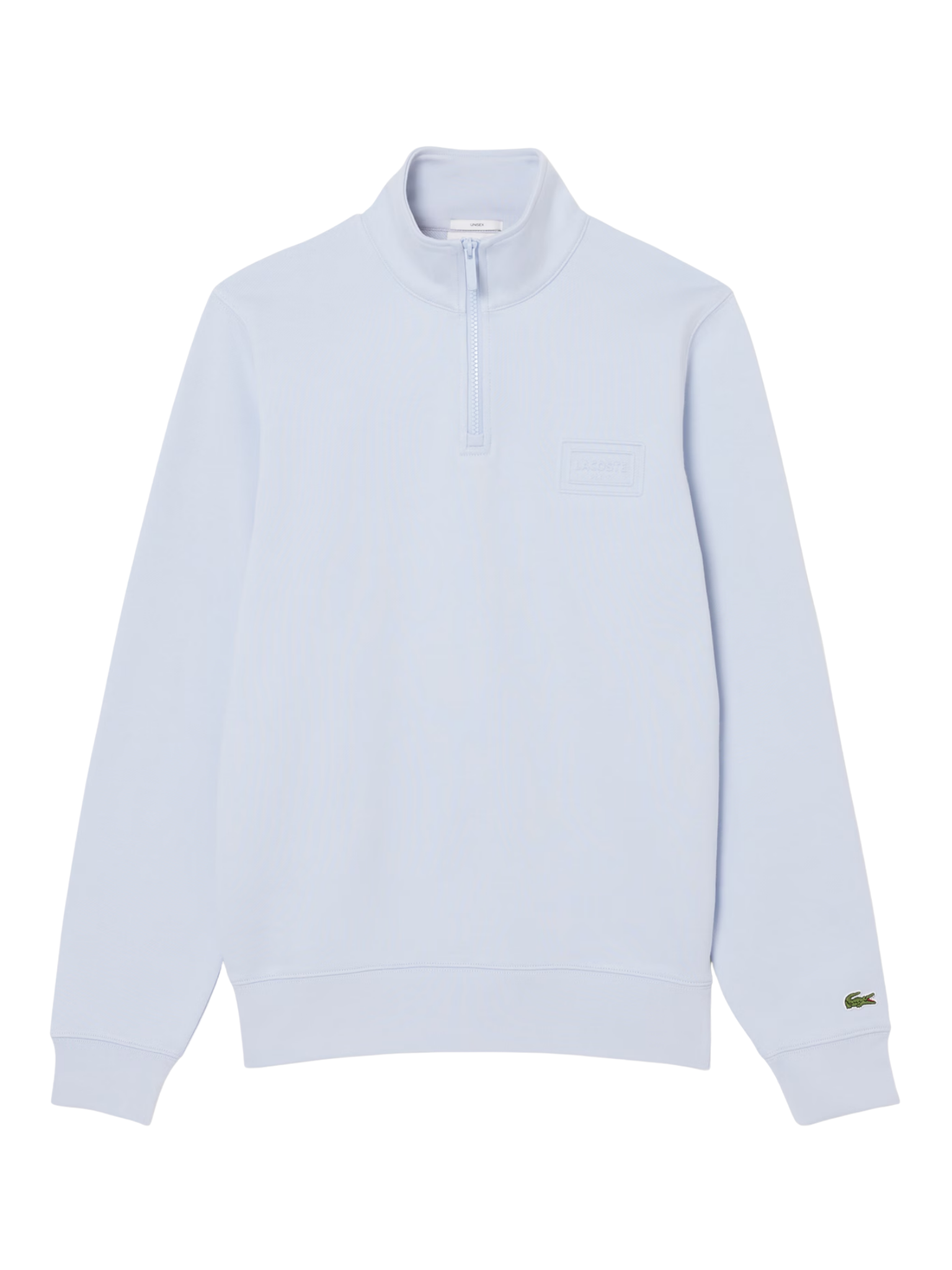 LACOSTE High Neck Embossed Zipped Sweatshirt Light Blue