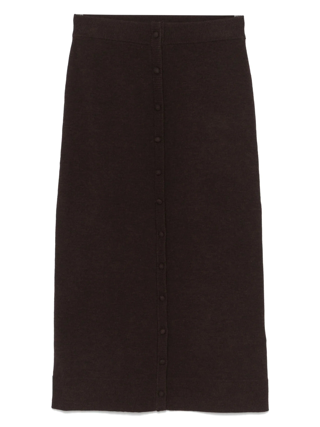 VICTORIA BECKHAM WOMEN Button Detail Midi Skirt Dark Chocolate