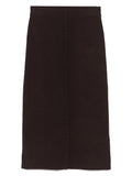 VICTORIA BECKHAM WOMEN Button Detail Midi Skirt Dark Chocolate