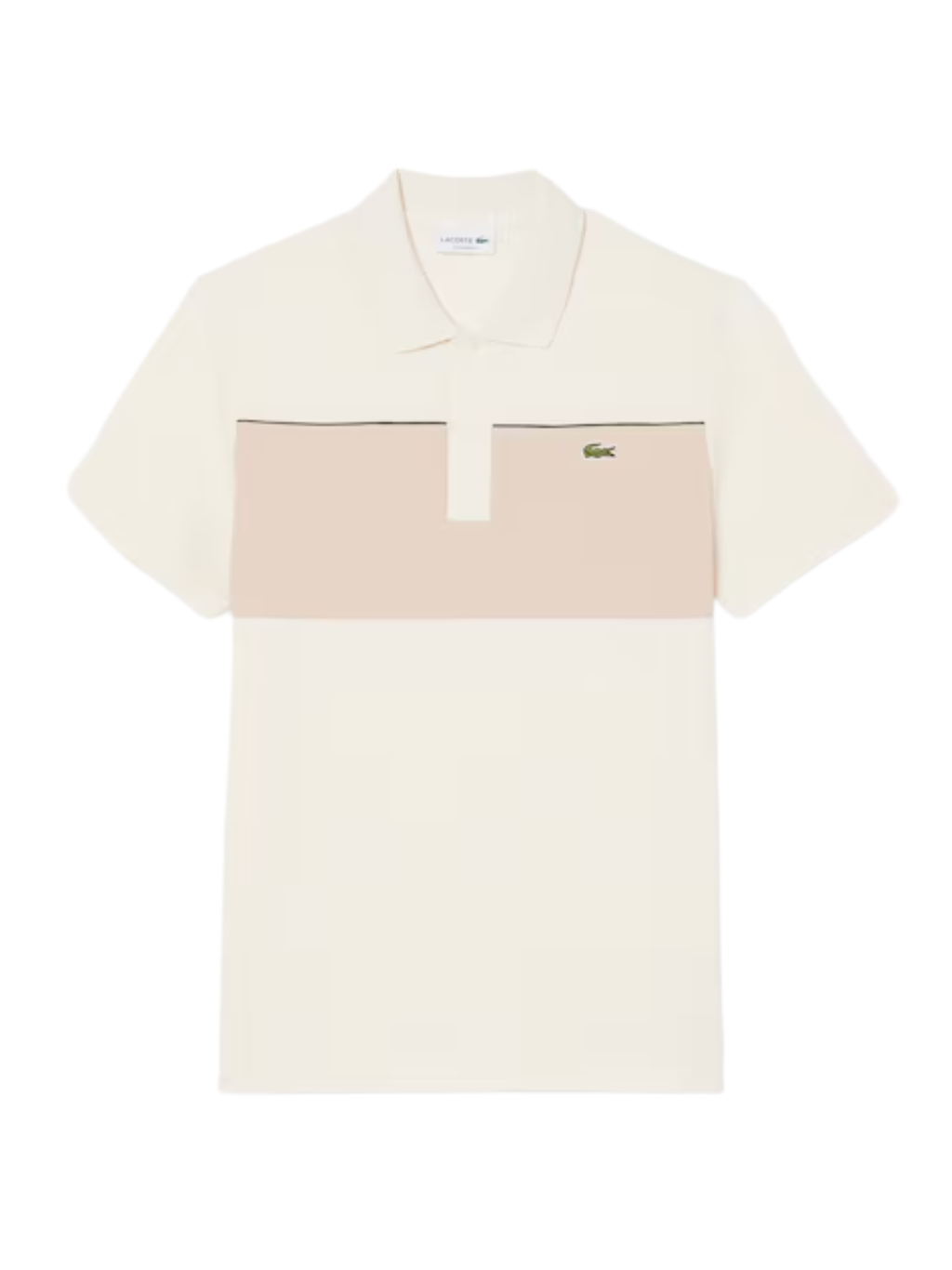 LACOSTE Regular Fit Colour-Block Piqué Polo Shirt Beige