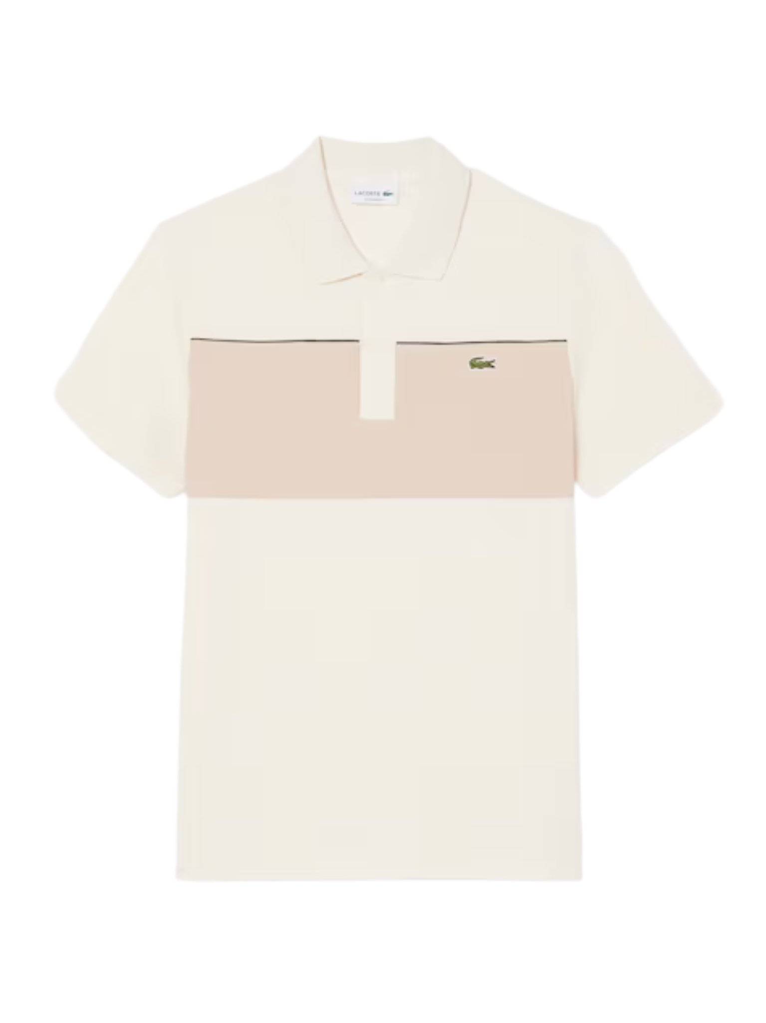 LACOSTE Regular Fit Colour-Block Piqué Polo Shirt Beige