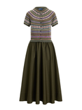 RALPH LAUREN WOMEN Hybrid Fair Isle-Bodice Dress Olive Multi