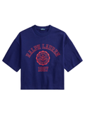 RALPH LAUREN WOMEN Crest Cotton Jersey T-Shirt Autumn Royal