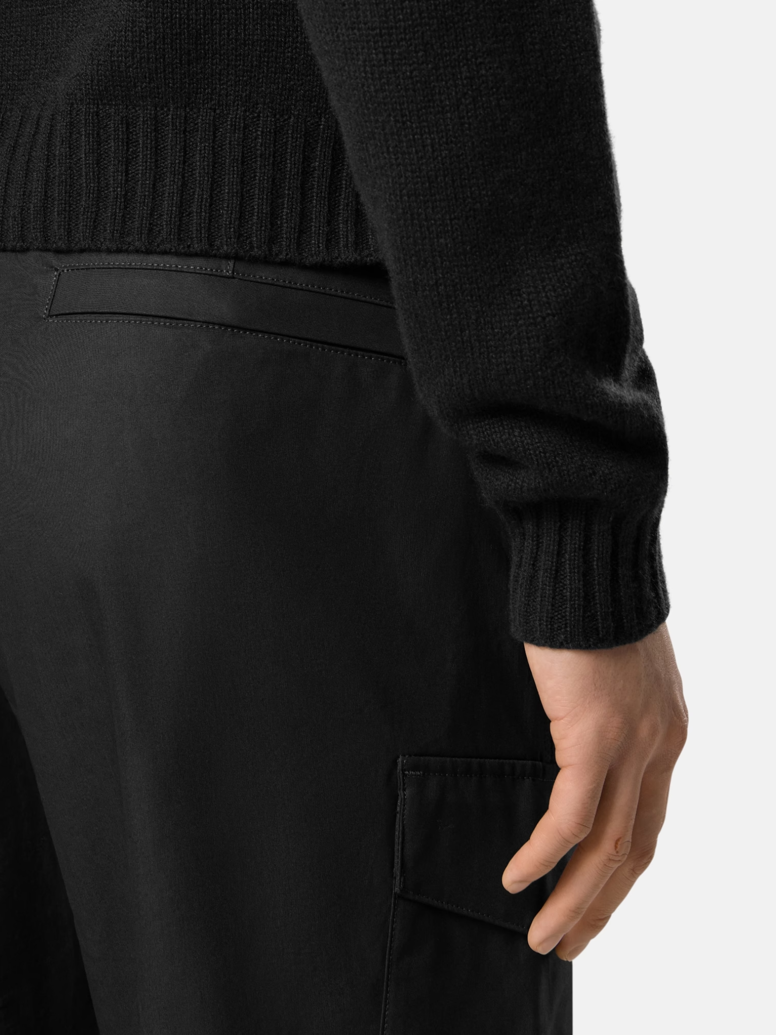 STONE ISLAND All-weather Cotton Canvas_S.I. Ghost Cargo Trousers Black