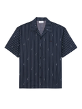 LACOSTE Relaxed Fit Print Twill Shirt Black