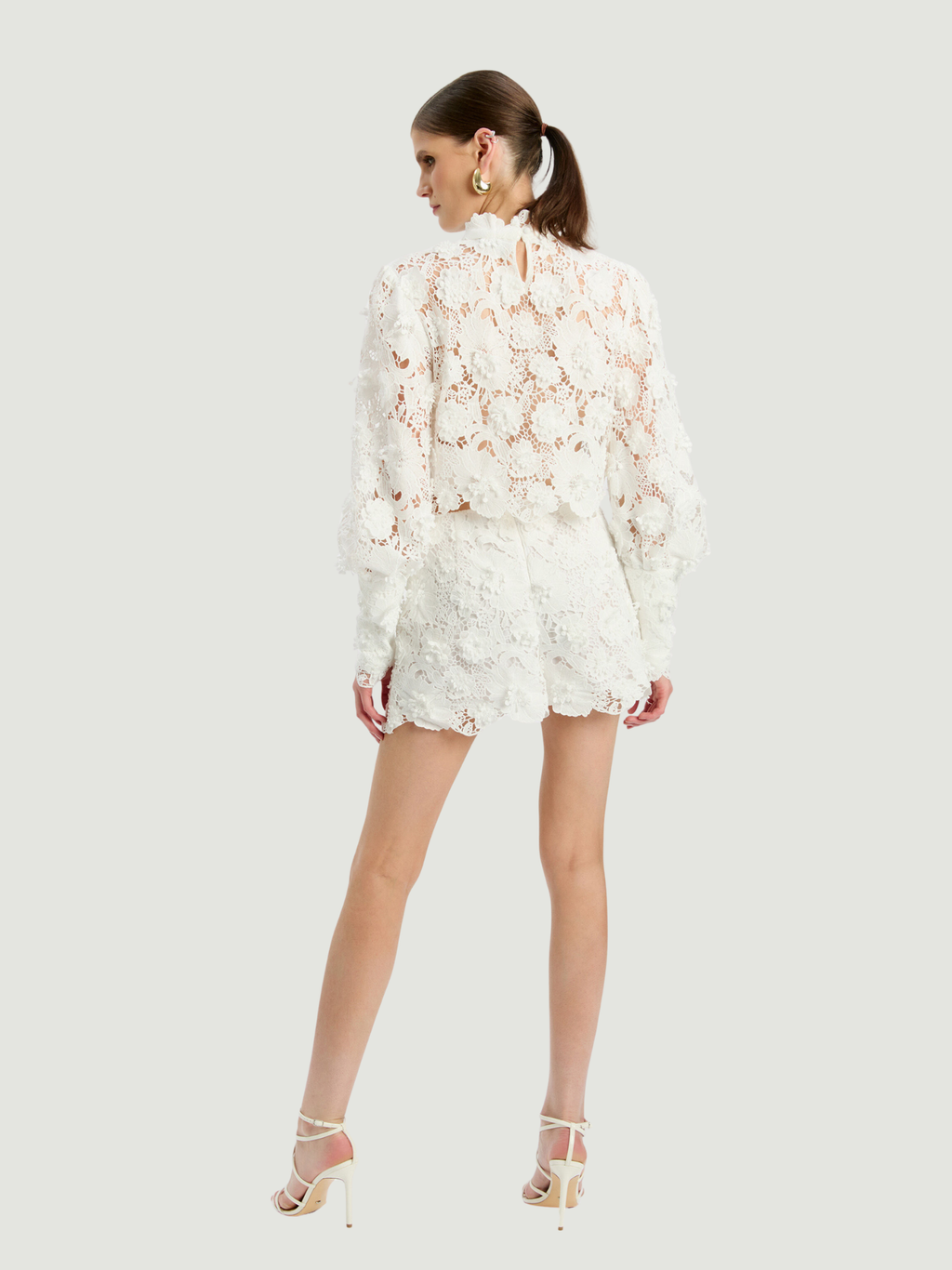 BARDOT WOMEN Lace Georgia Top Ivory