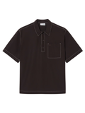 LACOSTE Relaxed Fit Short Sleeved Poplin Shirt Brown