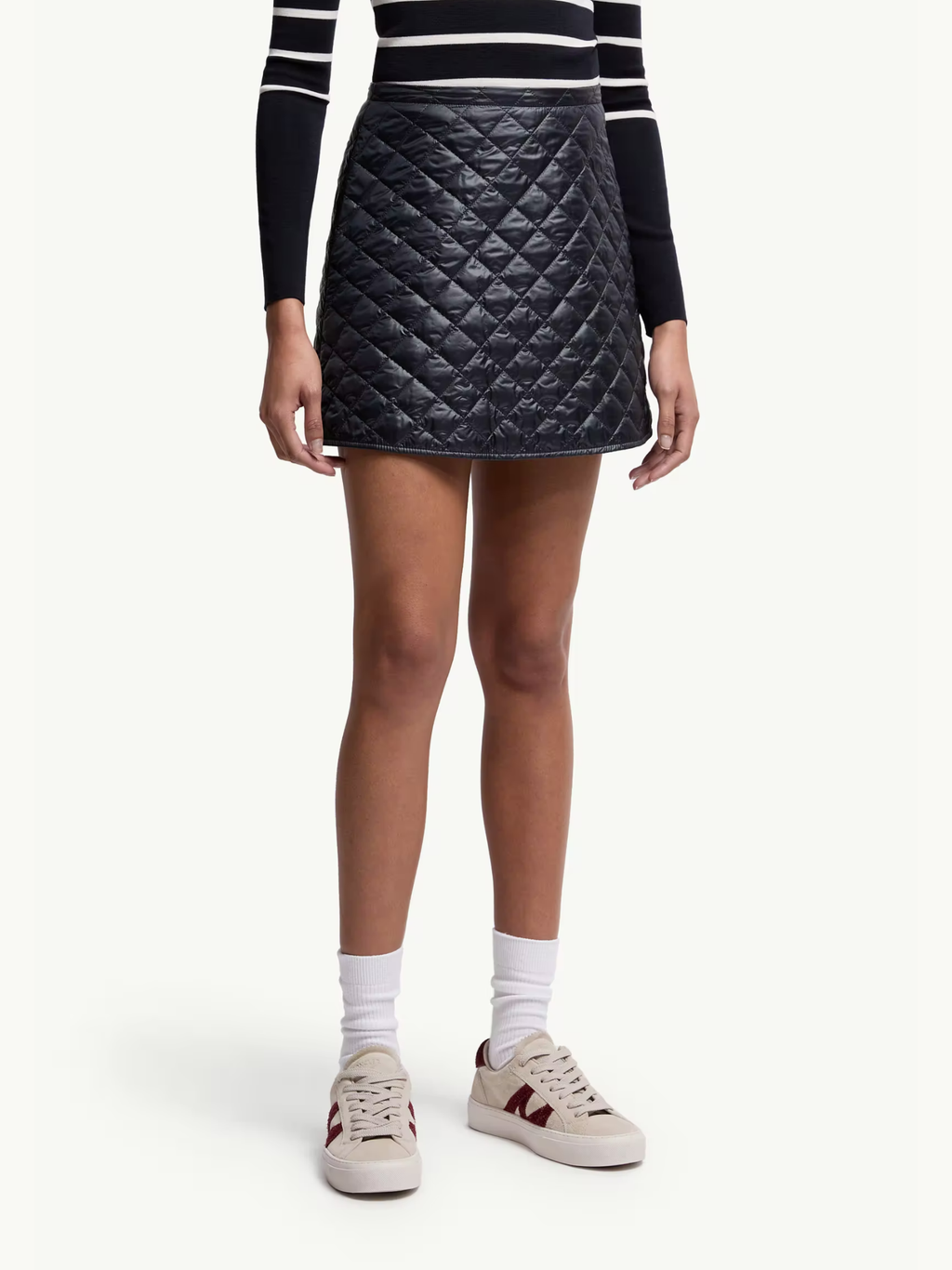 MONCLER WOMEN Diamond-Quilted Mini Skirt Navy