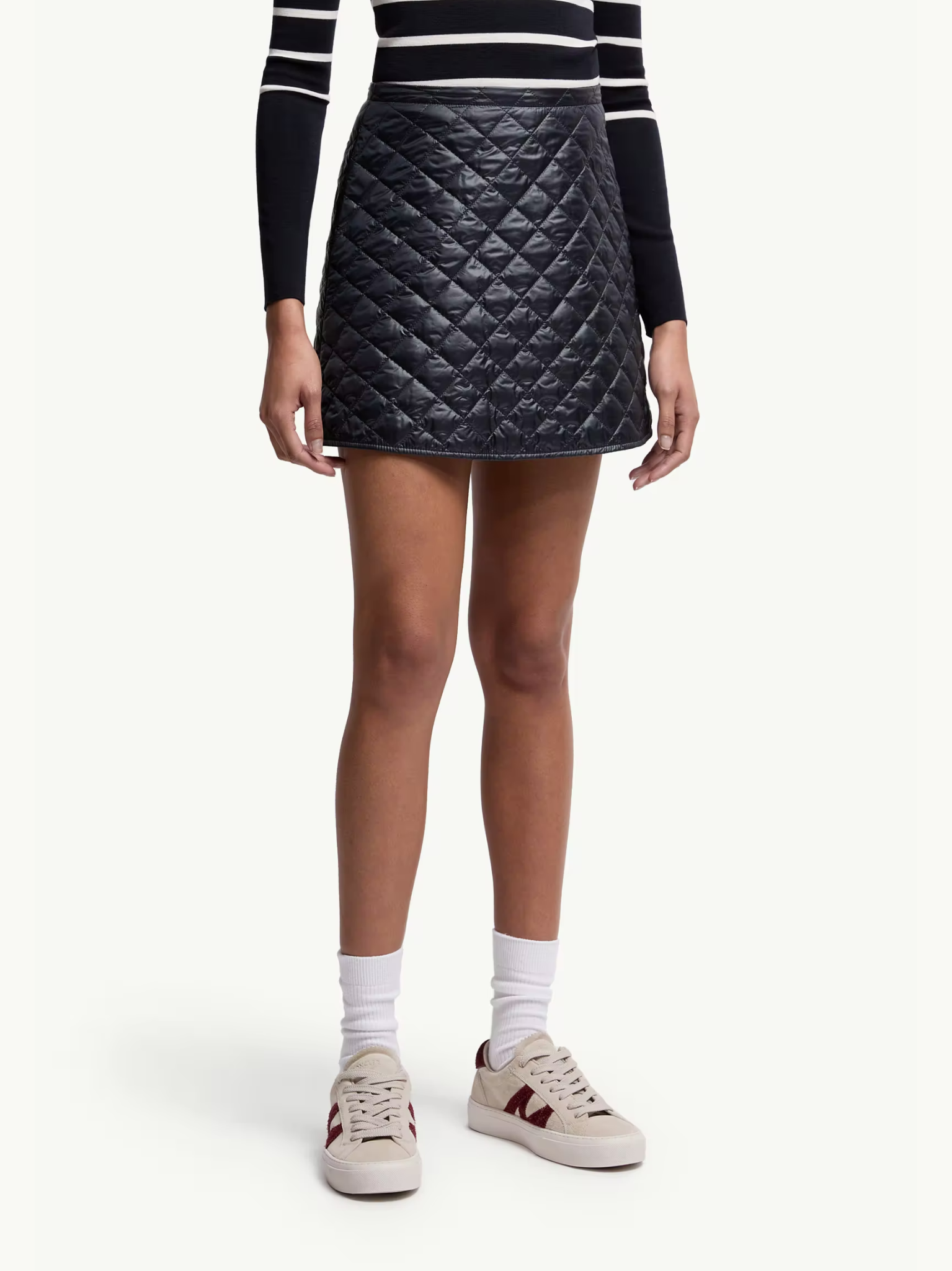 MONCLER WOMEN Diamond-Quilted Mini Skirt Navy