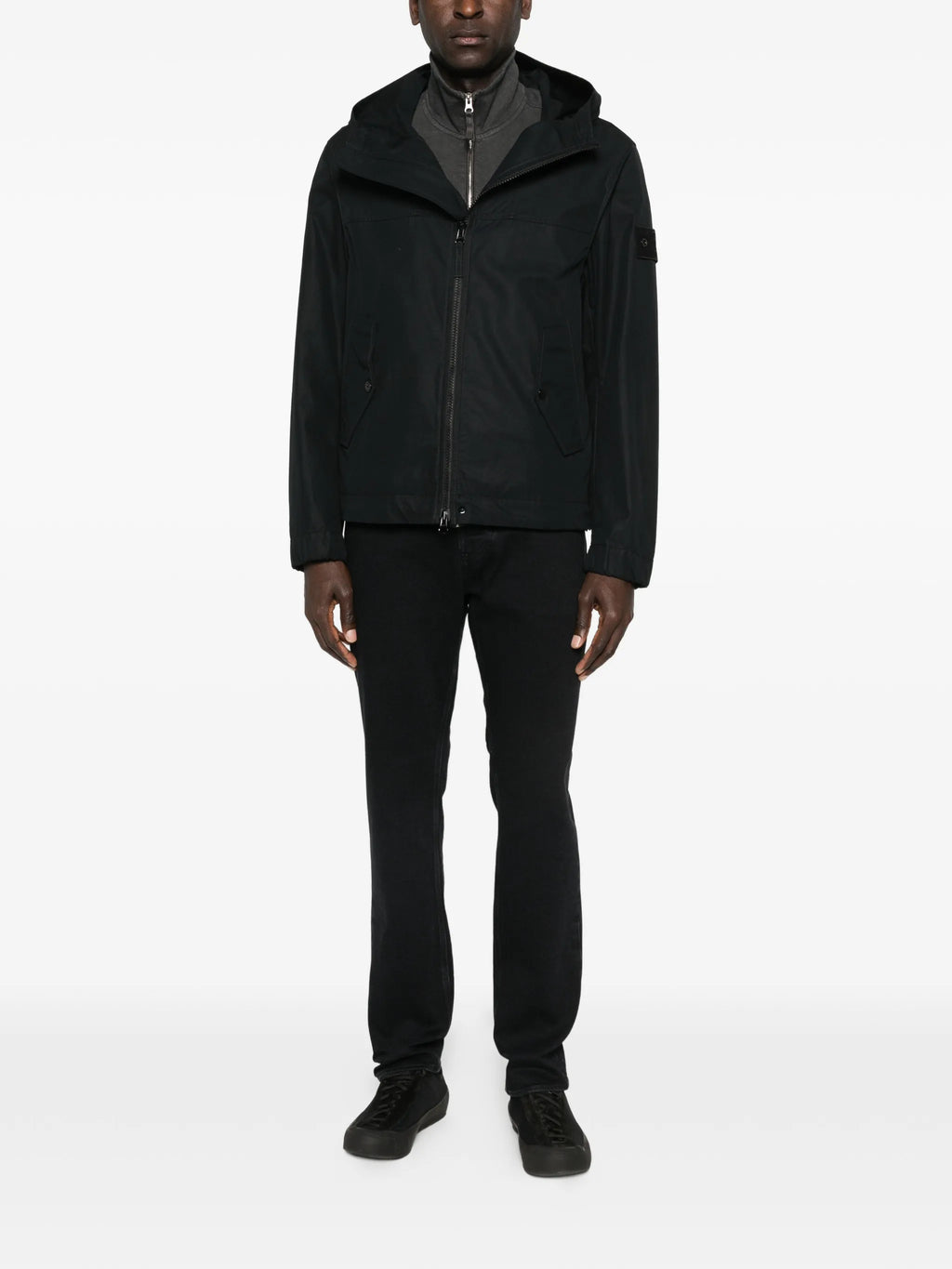 STONE ISLAND Logo Patch Slim Fit Jeans Black