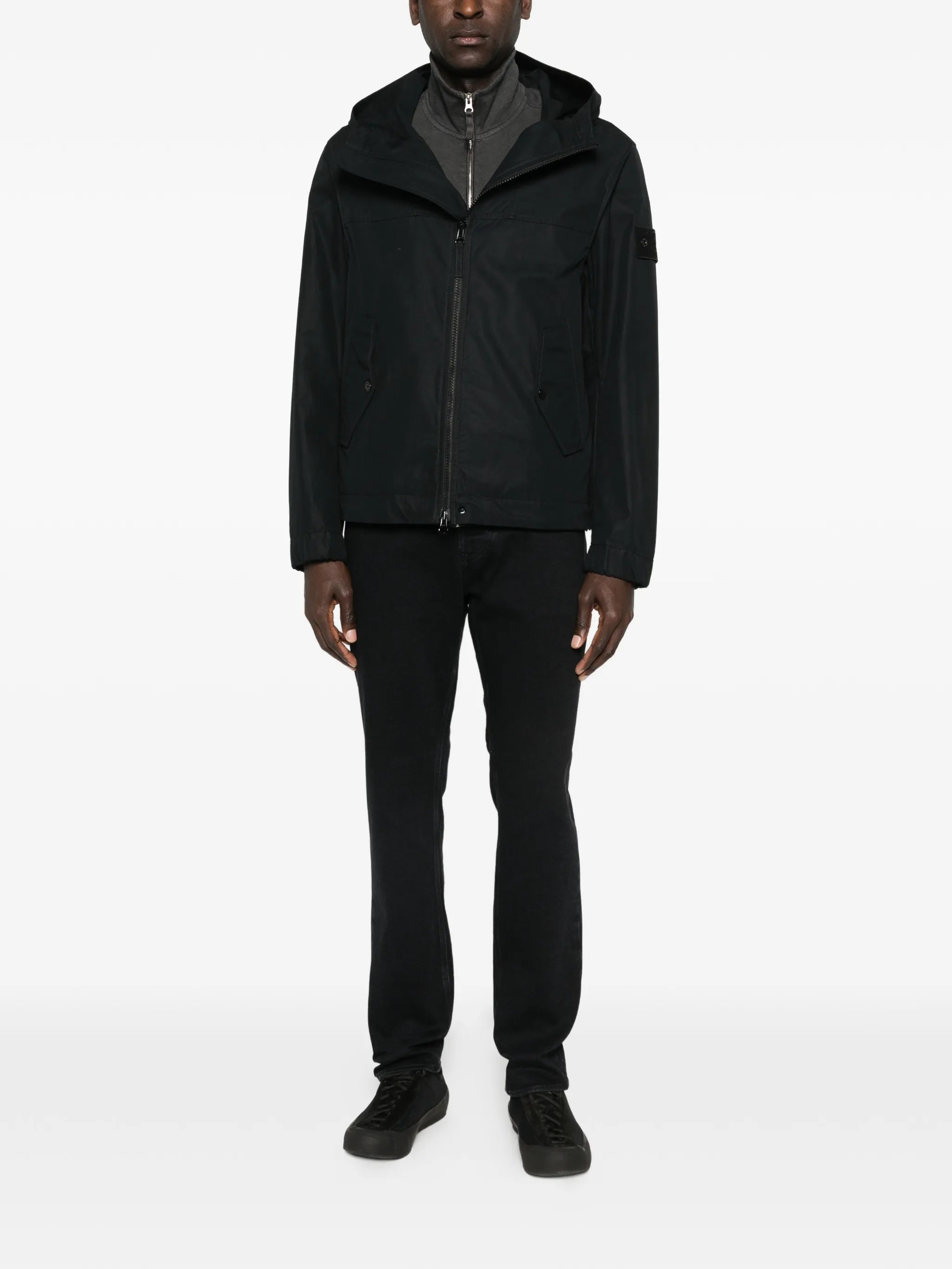 STONE ISLAND Logo Patch Slim Fit Jeans Black
