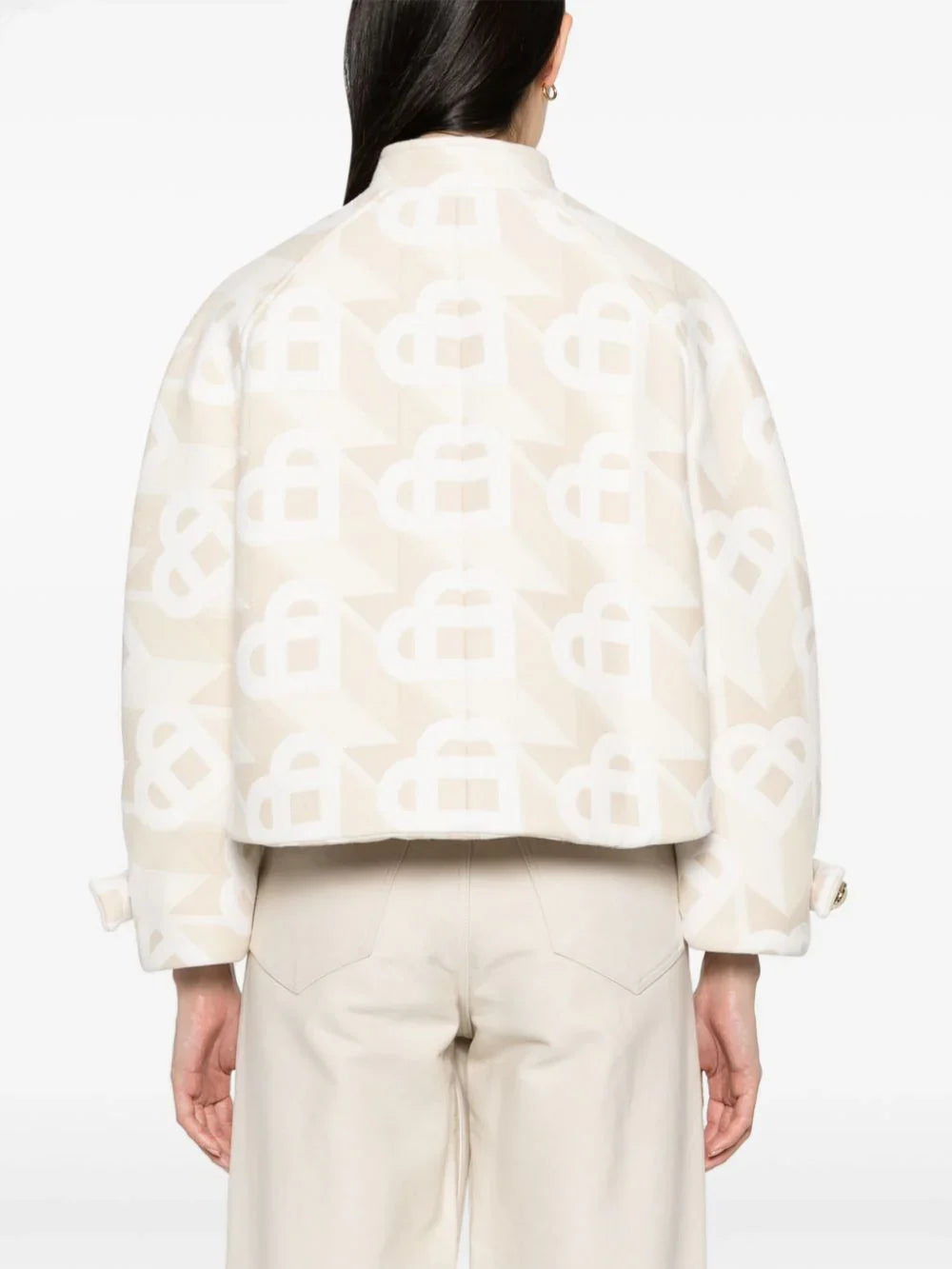 CASABLANCA WOMEN Short Suit Cropped Jacket Heart Monogramme Off-White
