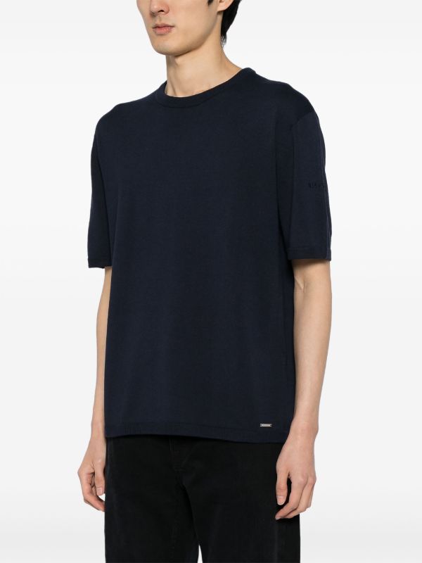 ALPHA TAURI Herren Knitted T-Shirt Navy