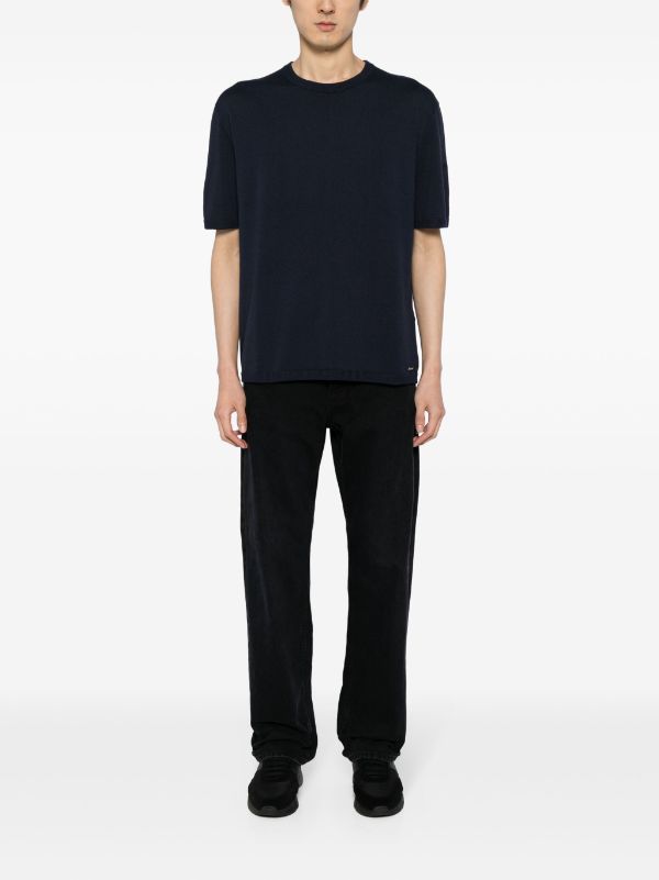 ALPHA TAURI Herren Knitted T-Shirt Navy
