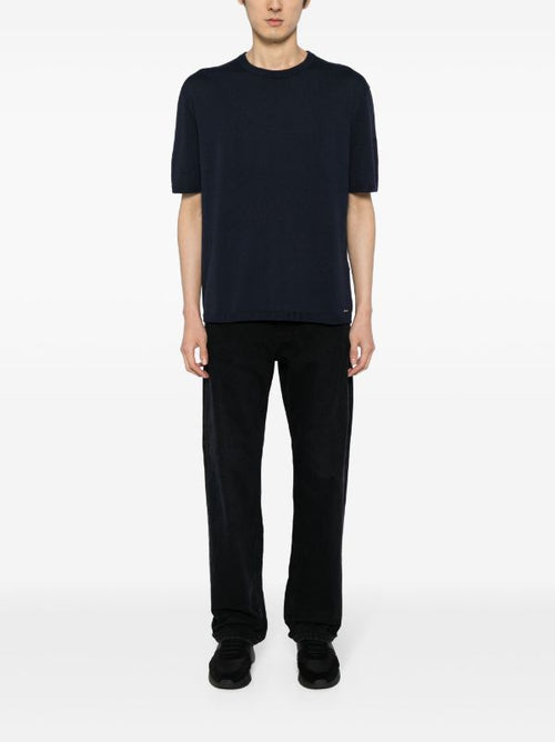 ALPHA TAURI Herren Knitted T-Shirt Navy