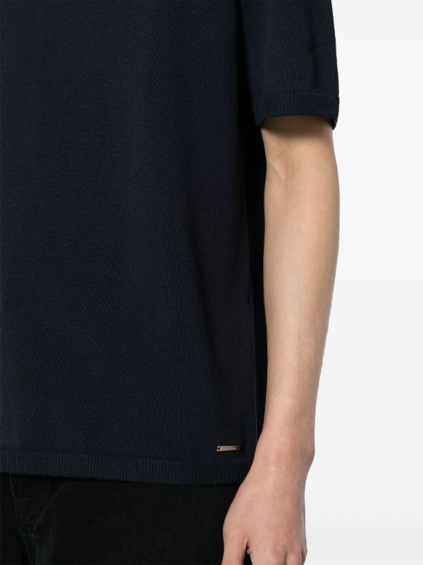 ALPHA TAURI Herren Knitted T-Shirt Navy