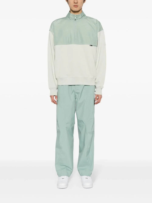 ALPHA TAURI Shybo Knit Half-Zip Panelled Sweatshirt Sage Light Green