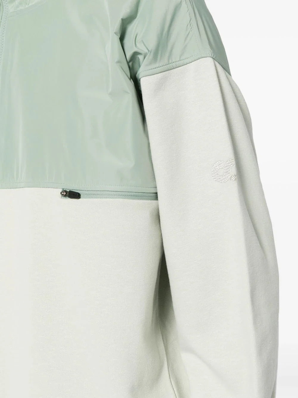 ALPHA TAURI Shybo Knit Half-Zip Panelled Sweatshirt Sage Light Green