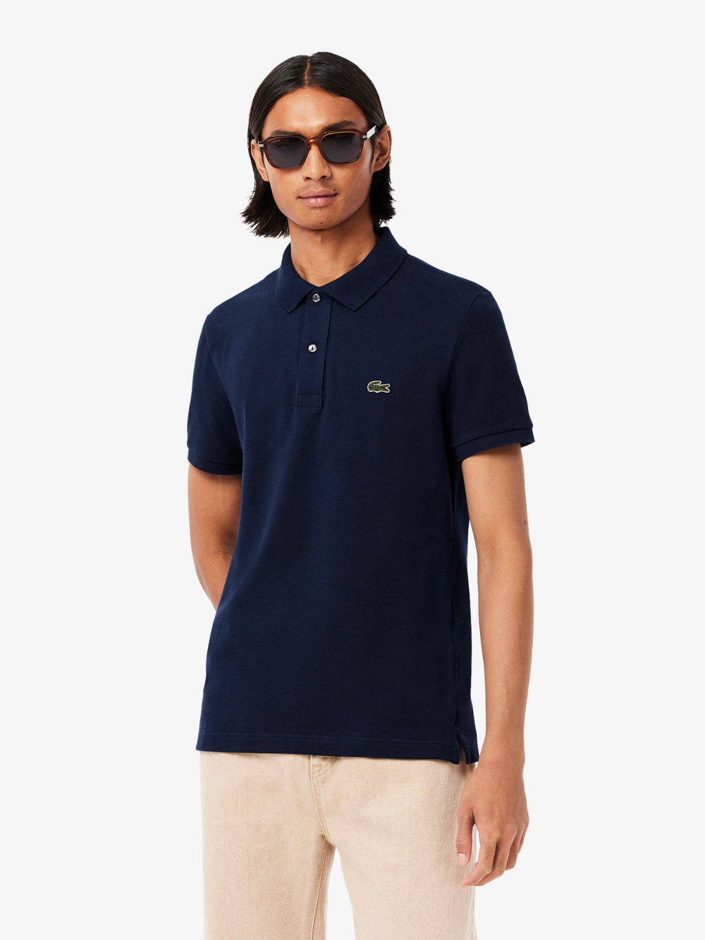 LACOSTE Slim Fit L.12.12 Piqué Polo Shirt Midnight Blue