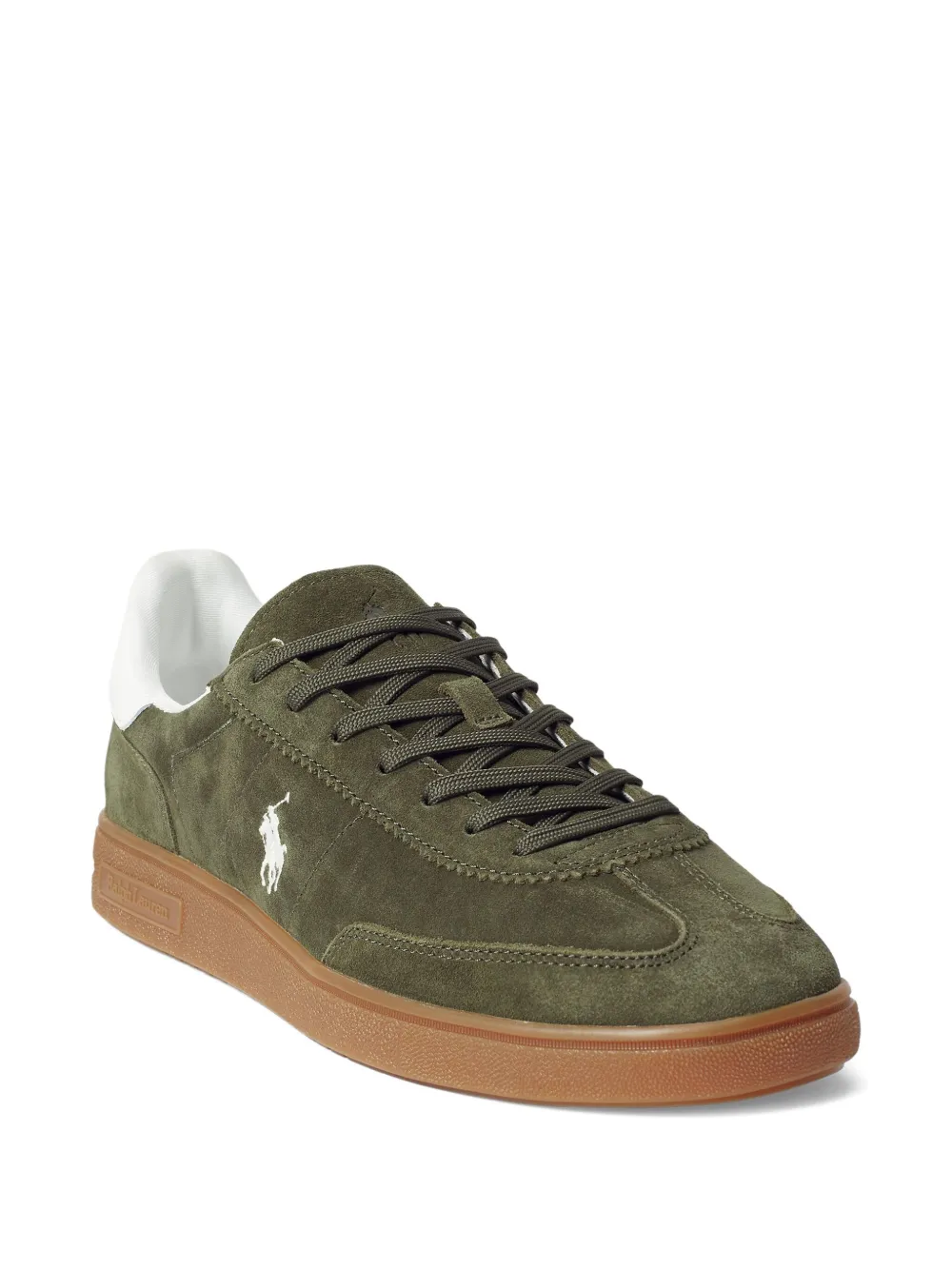 RALPH LAUREN Bedford Suede Sneaker Armadillo/Deckwash White