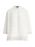 RALPH LAUREN WOMEN Crochet-trim Cotton Shirt White