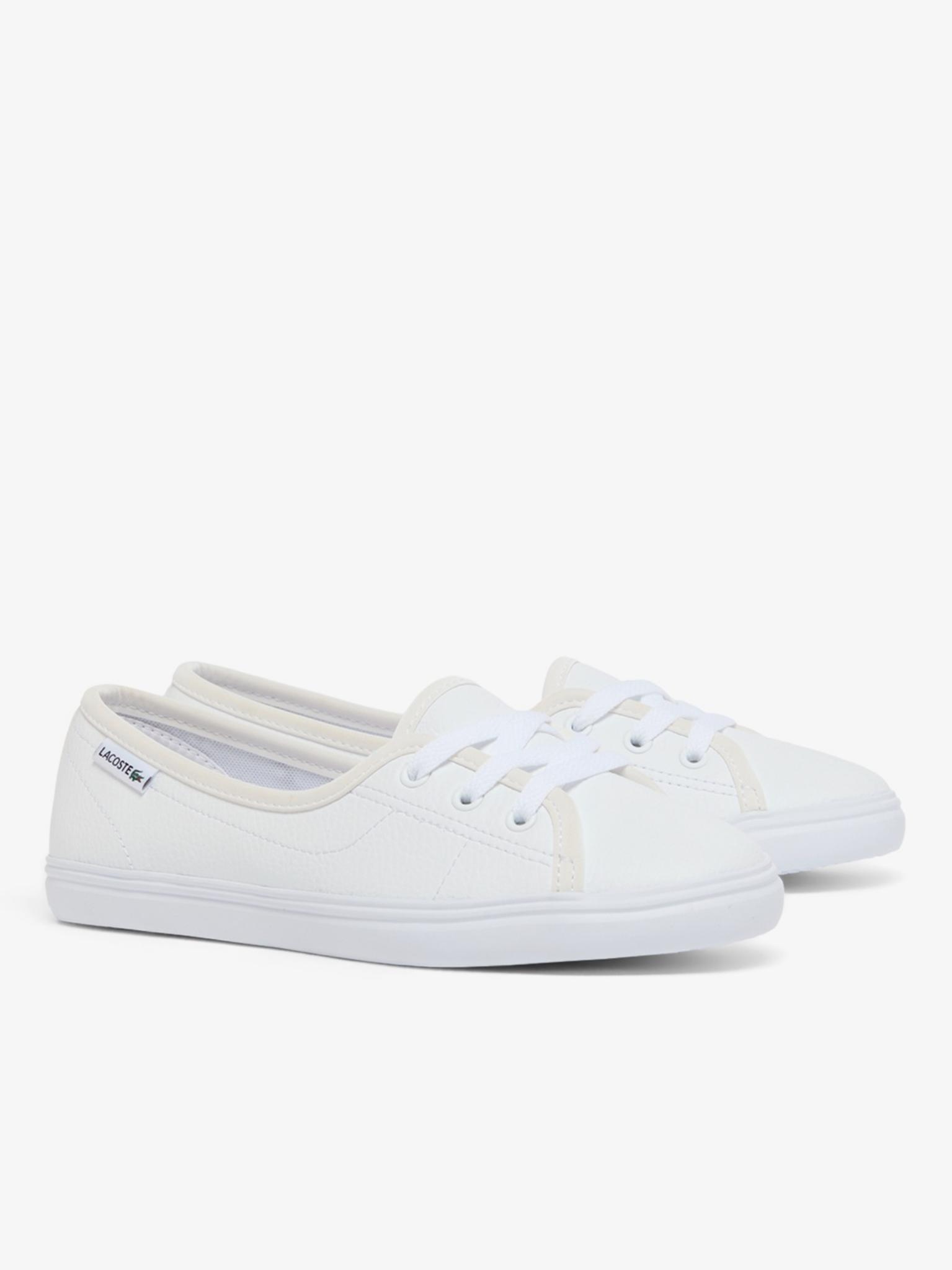 LACOSTE WOMEN Median LTH Leather Sneakers White