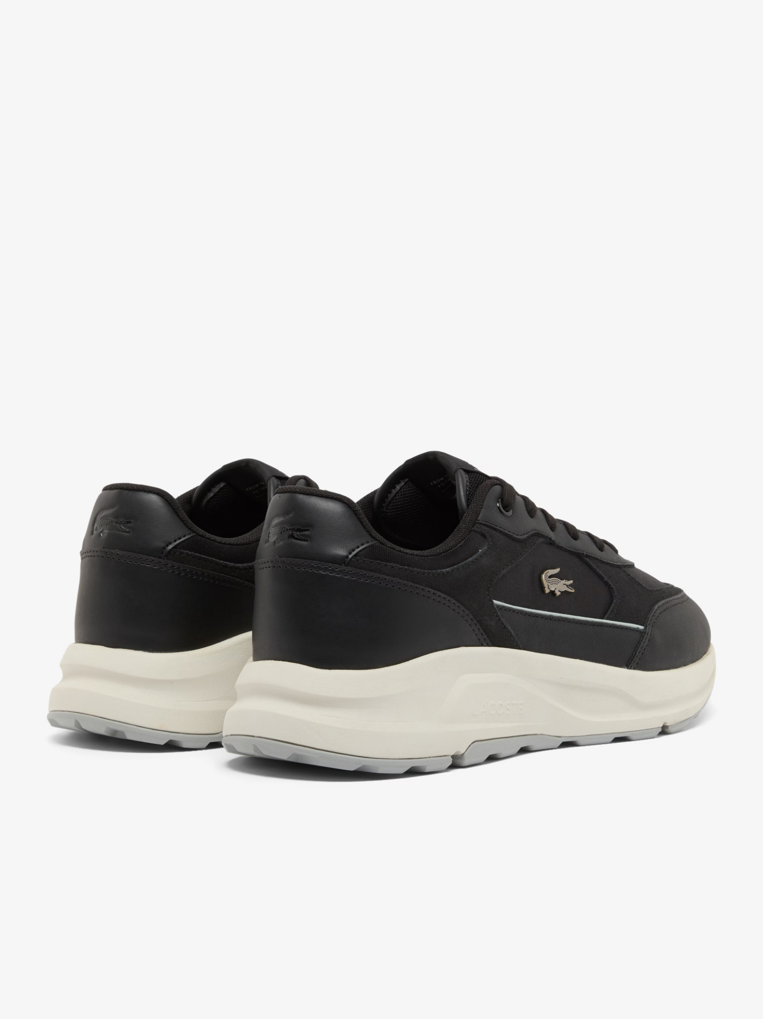 LACOSTE Run Set Suede Sneakers Black/Off White