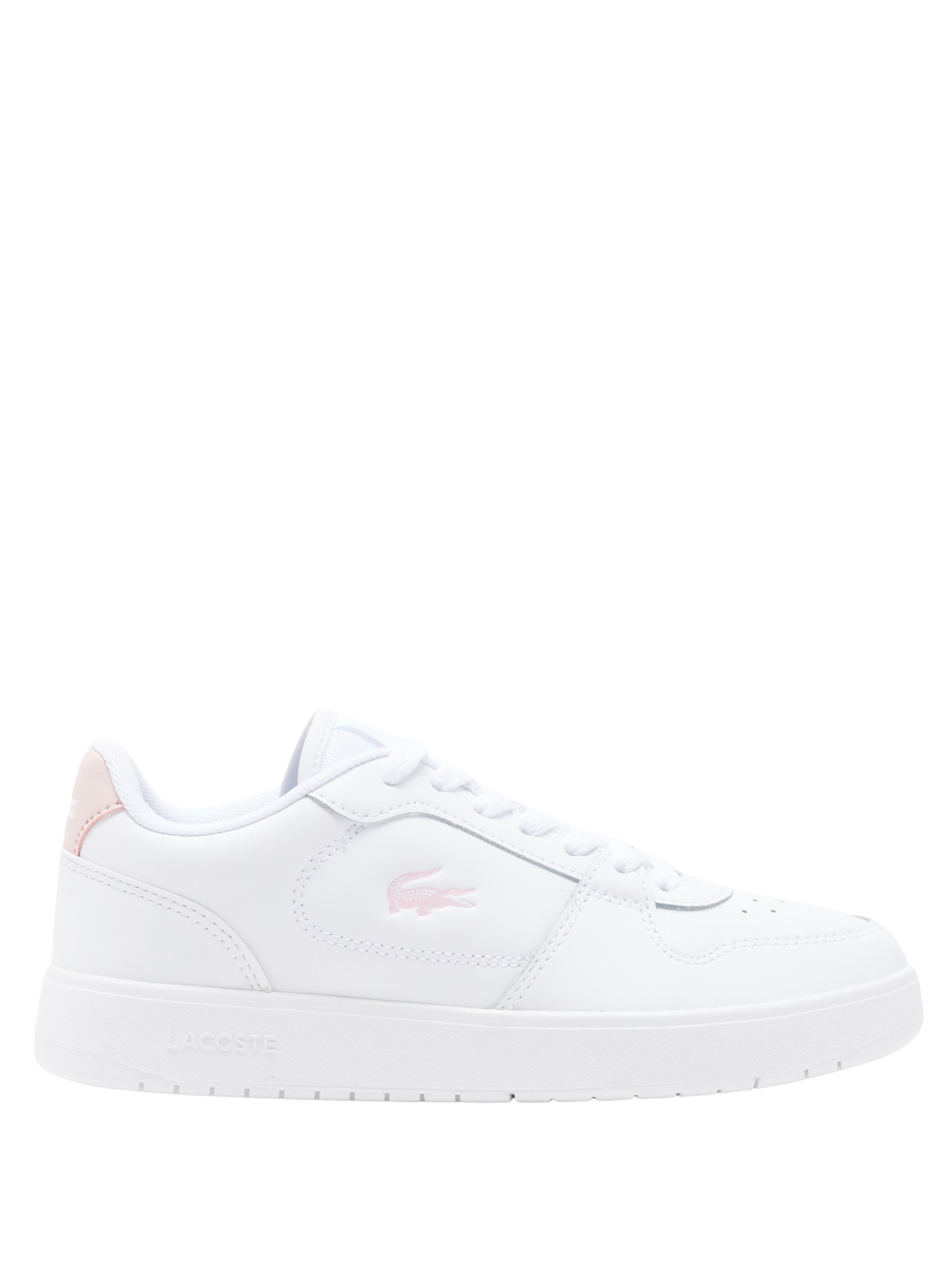 LACOSTE WOMEN Court Ace Leather Sneakers White/Light Pink