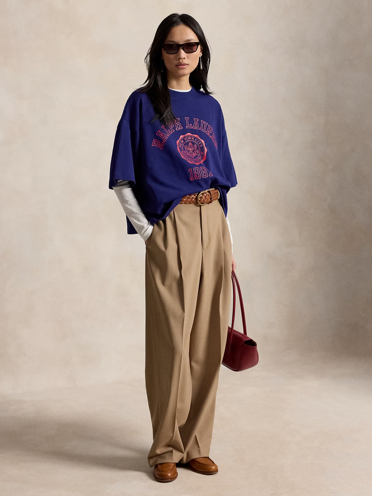 RALPH LAUREN WOMEN Crest Cotton Jersey T-Shirt Autumn Royal