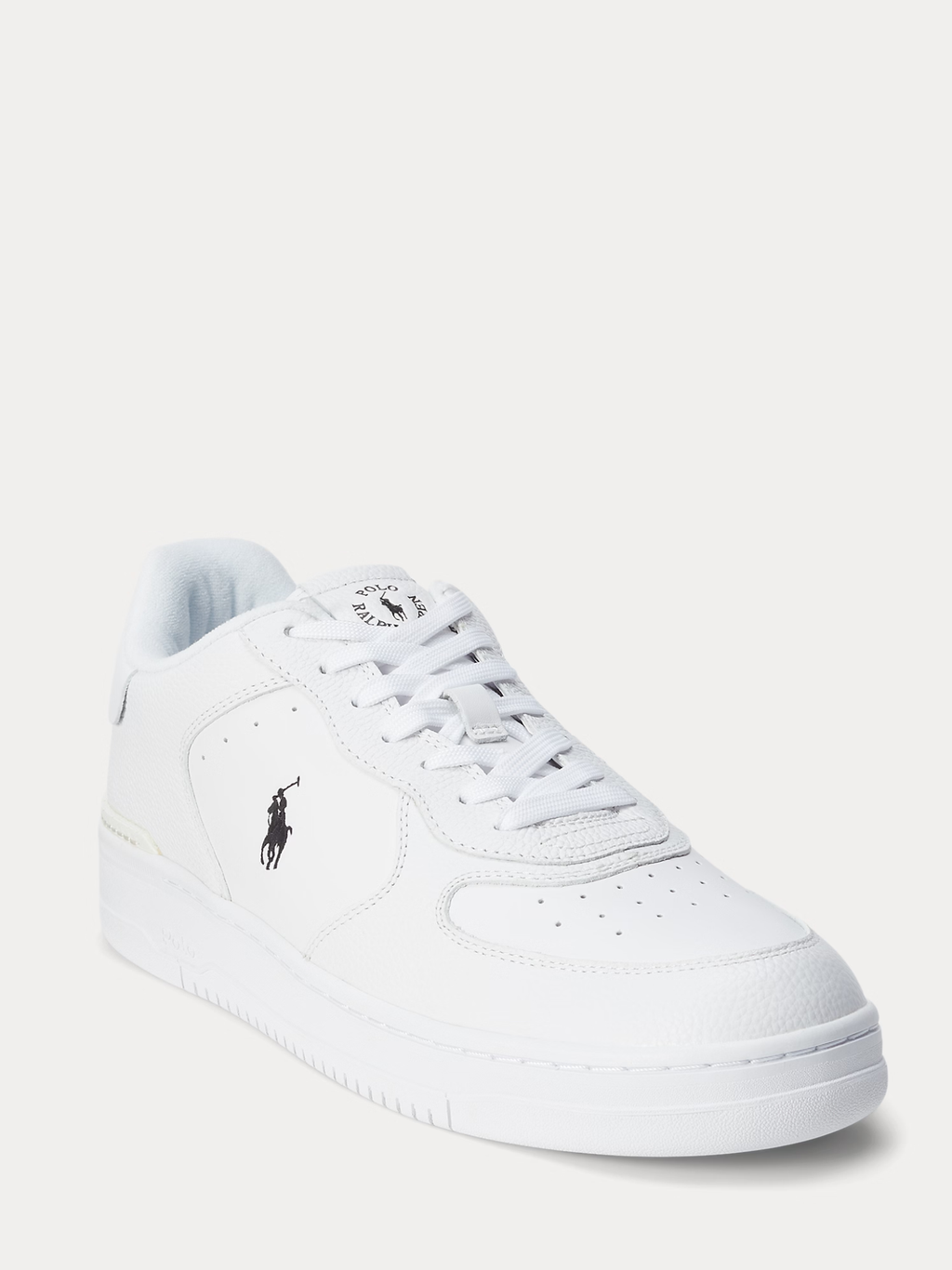 RALPH LAUREN Masters Court Leather Sneakers White/White/Black