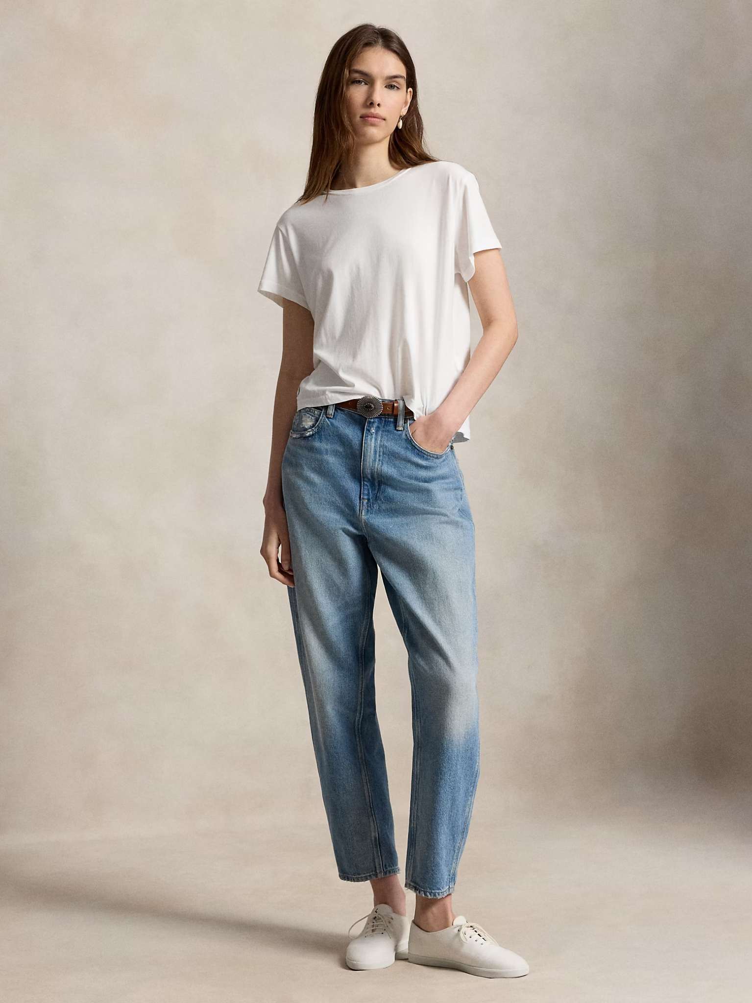 RALPH LAUREN WOMEN Curved Tapered Jeans Alaiya Wash