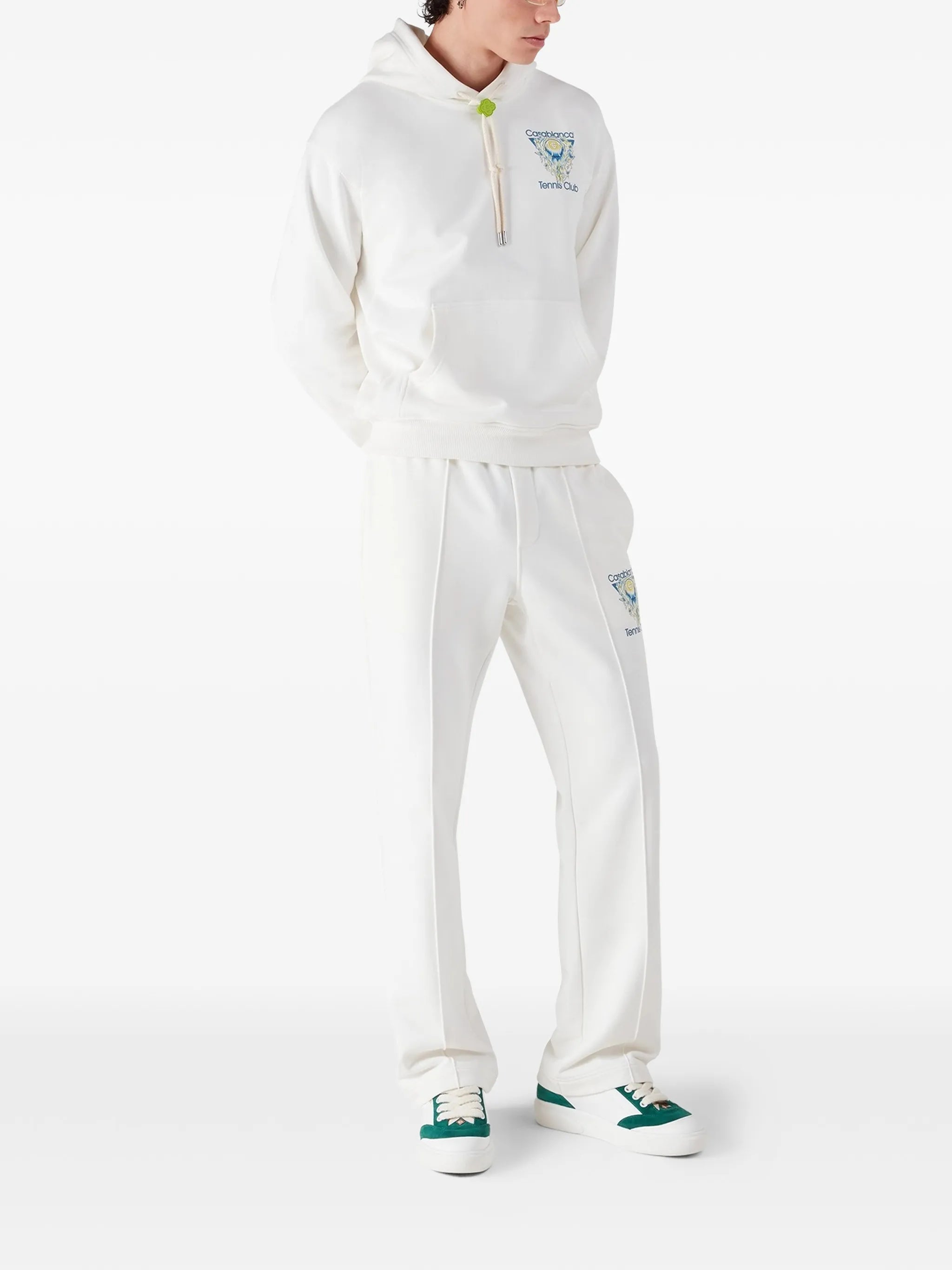 CASABLANCA Tennis Club Icon Hooded Sweatshirt White