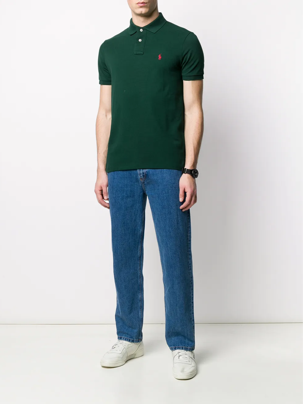 RALPH LAUREN The Iconic Mesh Polo Shirt College Green