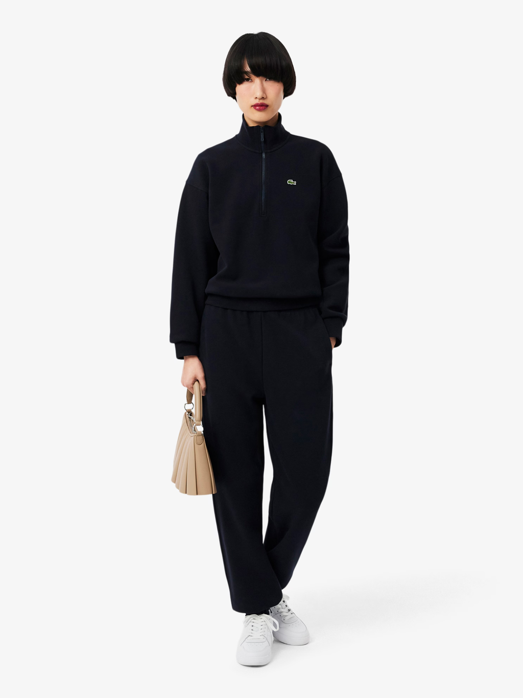 LACOSTE WOMEN Piqué Sweatpants Navy Blue