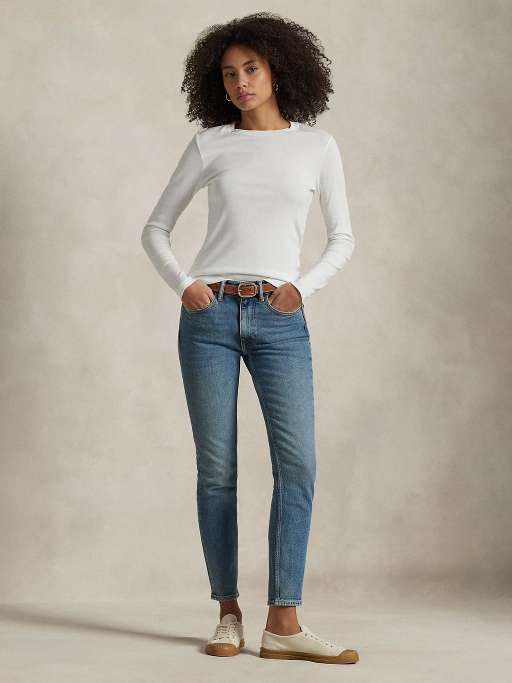 RALPH LAUREN WOMEN Mid Rise Super-slim Jeans Antares Wash